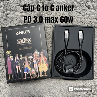 Cáp Anker One Piece Luffy Powerline +2 C to C 60W 3A dài 1.2m sạc Android - A9540 Sạc nhanh PD 3.0 tất cả các đời