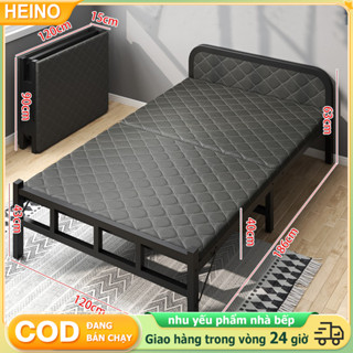 HEINO Giường Gấp Hộ Gia đình đơn Giản Khung Thép Cao Cấp Chắc Chắn Gọn Nhẹ Bền Bỉ Không Cần Lắp Ráp