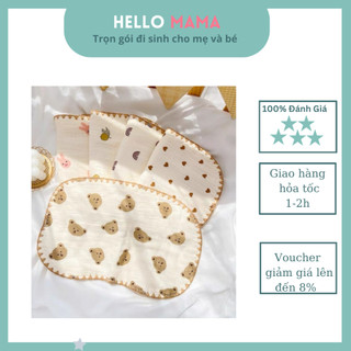 Gối 10 lớp khăn Xô mỏng, mềm mại cho bé sơ sinh/Gối xô lót đầu cho bé sơ sinh-Hellomama
