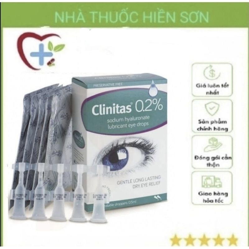 [HOẢ TỐC] Dung dịch nhỏ Mắt Clinitas 0.2 - Hộp 30 tép - ITALY