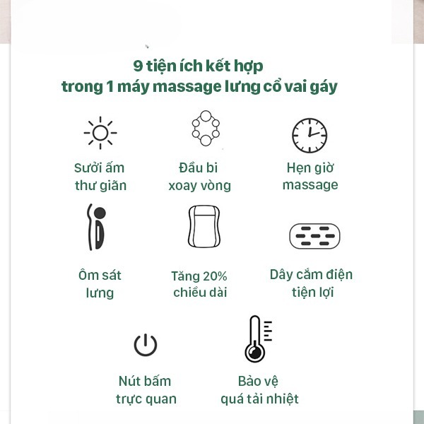 Gối massge cổ vai gáy BEAME BM-V56, mát xa bằng bi xoay con lăn kèm nhiệt hồng ngoại, máy dùng pin hoặc cắm điện