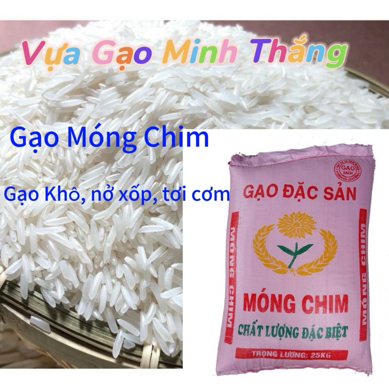 Gạo Móng Chim - 10kg - Nở , xốp cơm, rời hạt