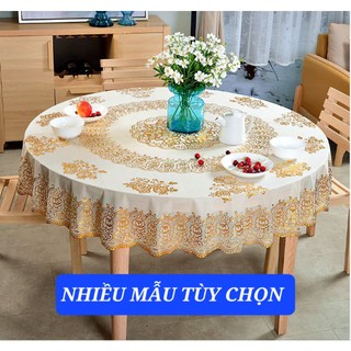   Tròn 1m5  Khăn bàn tròn NHŨ VÀNG - Chống thấm- Dễ lau chùi họa tiết đa dạng 