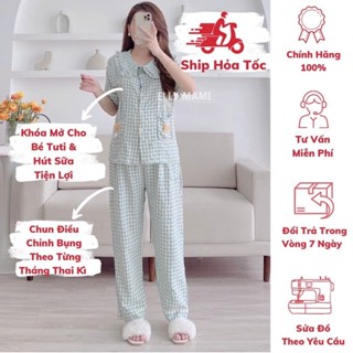 [BEST SELLER] ( 40kg - 85kg ) Đồ Bộ Bầu Và Sau Sinh Tay Ngắn , Quần Dài , Gấu Túi , Form Dễ Mặc ,MCN