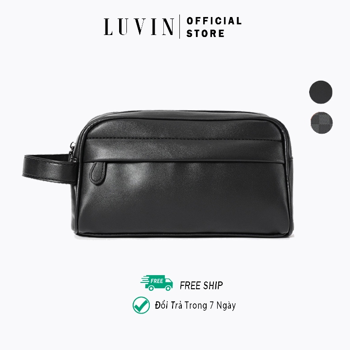 Túi Da Trơn Cầm Tay LUVIN, Chất Liệu Da Sang Trọng, Túi Rộng Chứa Được Nhiều Đồ