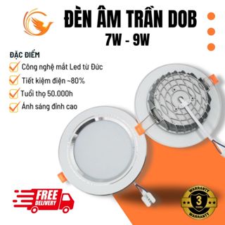  Đèn Âm Trần Downlight | Đèn LED DOB Đế Đúc Liền Nguồn | 7W - Phi 90 | Ánh Sáng Trắng 3 Màu | Bảo Hành 3 Năm 