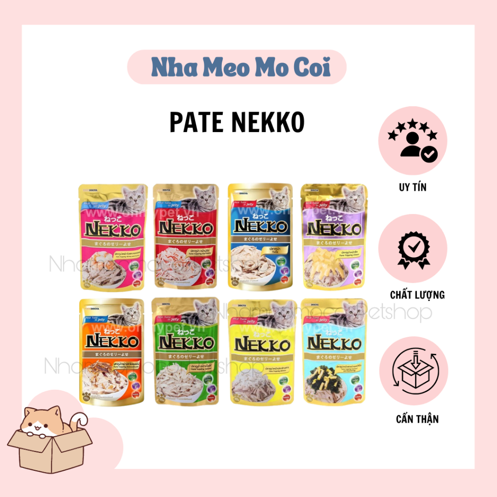 Pate Cho Mèo Nekko Gravy, Jelly nhiều vị