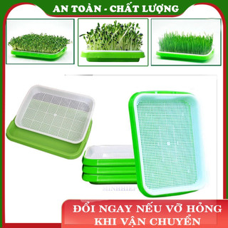 combo 5 Khay trồng Rau mầm Thủy canh, Chậu trồng Rau mầm 2 lớp