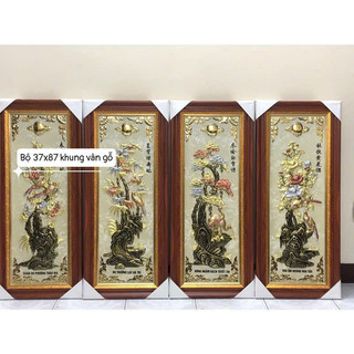 Tranh Tứ Quý đồng tranh bốn mùa tranh Xuân hạ thu đông Tùng cúc trúc mai