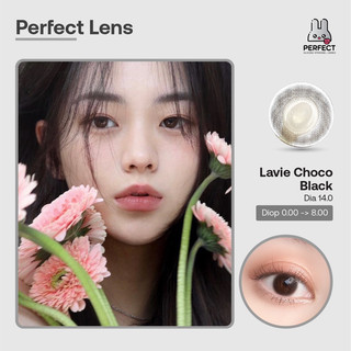  Lens Ảnh Mắt Thật Lavie Black Choco Perfect Lens dia 14.0 kính áp tròng nâu tự nhiên không giãn có độ cận có viền 