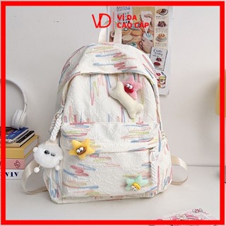 Balo đi học đi dã ngoại thêu mầu xinh xắn cho nữ sinh BL007 [VD Luxury_Ví Da Cao Cấp]