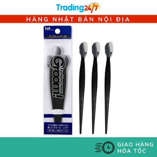[Hỏa tốc HCM] Set 3 dạo cạo lông mày cán dài Kai Groom Eyebrow Razor Nội địa Nhật Bản