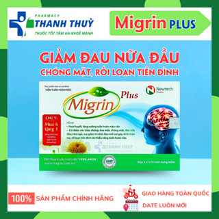 Migrin Plus, Tăng Cường Tuần Hoàn Não, Giảm Đau Nửa Đầu, Migraine, Thiếu Máu Não, Hộp 20 Viên