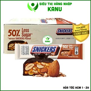 [Hộp 24 thanh] Socola hạnh nhân Snickers giảm đường 50% USA