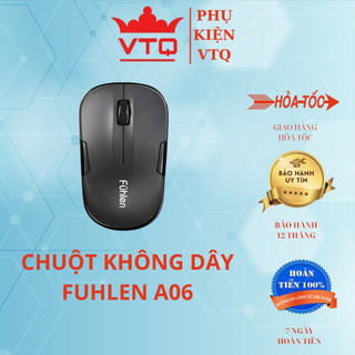Chuột không dây FUHLEN A06 nhỏ gọn hàng nhập khẩu.Tặng kèm pin AA