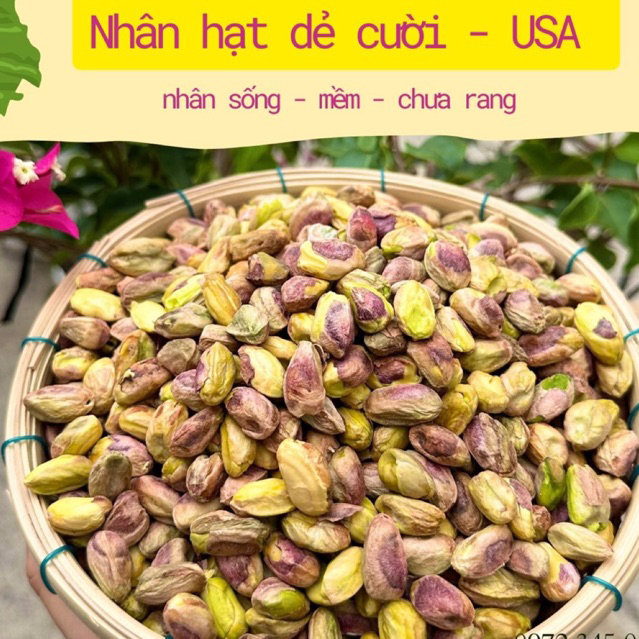(Nhân sống/Raw) Nhân hạt dẻ cười Pistachios Kernel tách vỏ (còn sống)