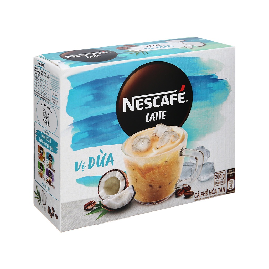 Cà phê hòa tan NESCAFÉ Cappuccino Vị Dừa (Hộp 10 gói x 20g)