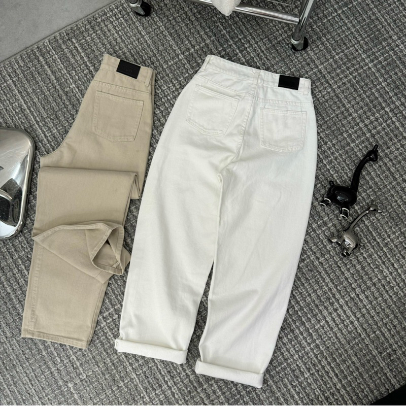 Quần jeans BAGGY ống đứng màu be/trắng 94cm ( mã B992 )