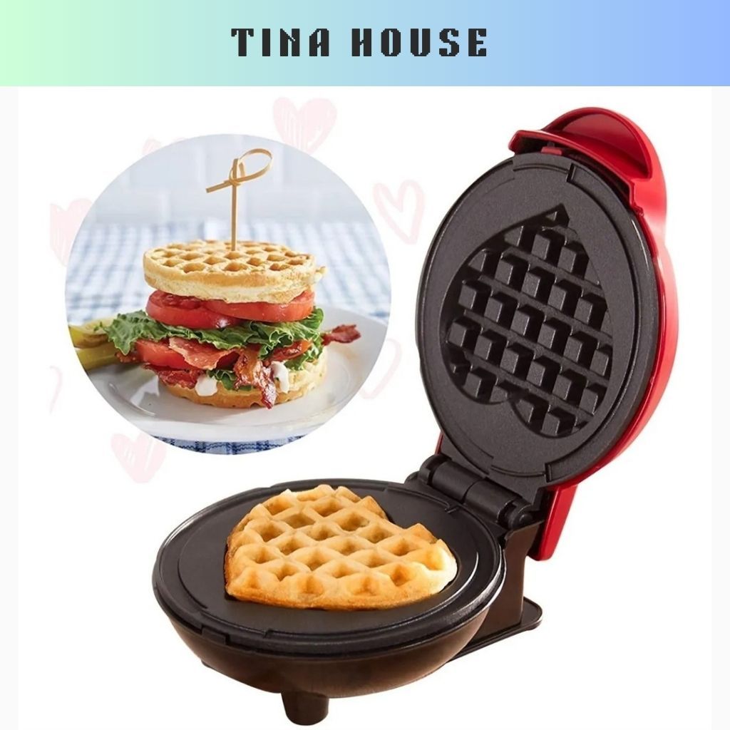Máy làm bánh, nướng bánh Waffle hình trái tim đa năng tiện dụng