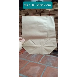 Combo 100 túi giấy đựng bánh mỳ, bánh bao, đồ khô, đồ chiên rán... KT 20x17 cm