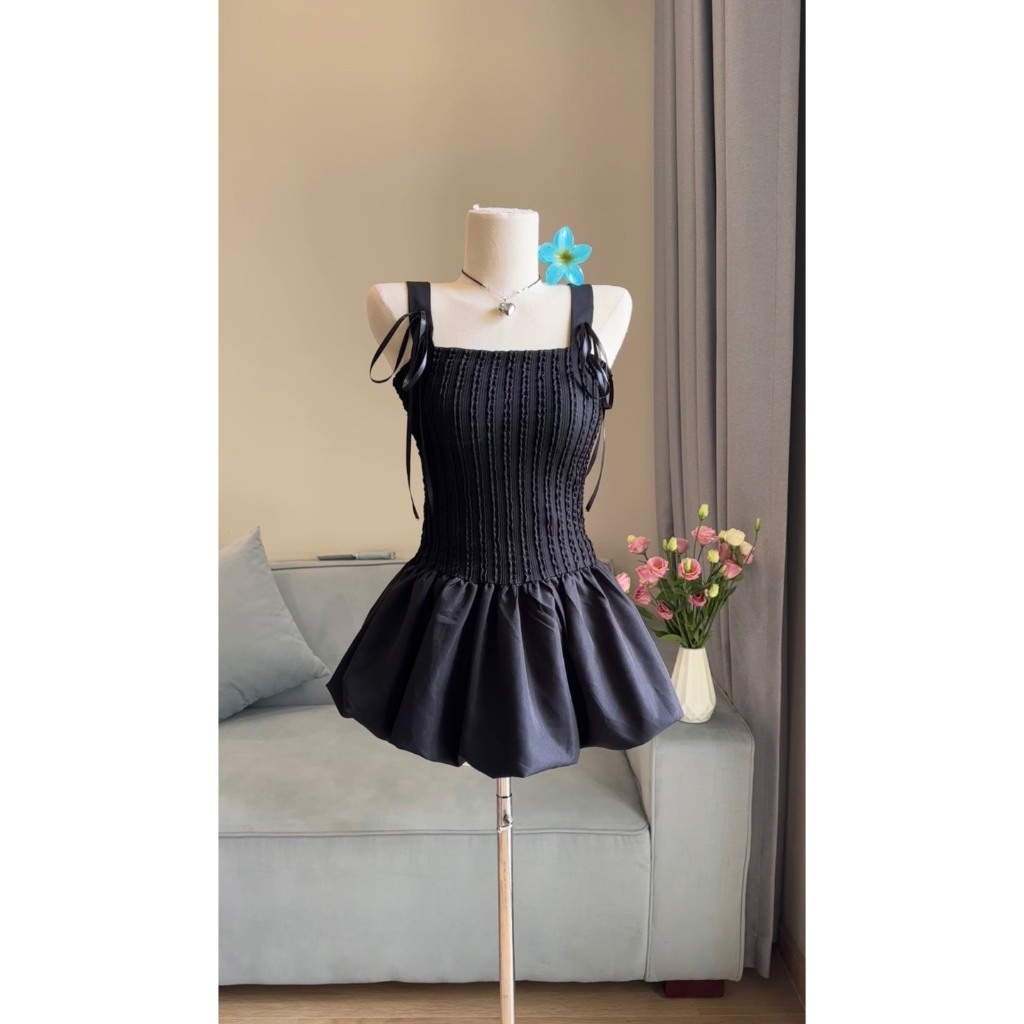 [CÓ MÚT] Váy Hai Dây Dáng Bí Xoè Phối Dây Nơ Điệu Đà Tặng Kèm Quần Bảo Hộ HV333 | BigBuy360 - bigbuy360.vn