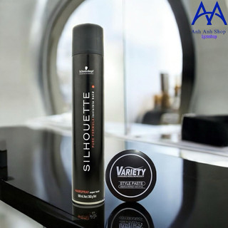 ✅COMBO GÔM SILHOUETTE 420ML/LUXURIOUS VÀ SÁP VARIETY TẠO KIỂU GIỮ NẾP TÓC