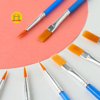 Cọ vẽ 6 cây, bộ cọ vẽ rẻ, bút lông vỉ 6 cây rẻ tròn/ dẹt