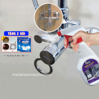 (TIẾT KIỆM 20K) Combo Tẩy Cặn Canxi Trên Vòi Nước Inox, Inox Nhà Tắm Ố Mốc Cặn Bẩn Lâu Ngày Faster CS Plus 500ml