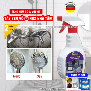 (SIÊU MẠNH) Nước Tẩy Inox Nhà Tắm, Tẩy Cặn Canxi Trên Vòi Nước Bồn Inox Sáng Bóng Chai Lớn Faster CS 500ml