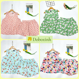Đồ Bộ Tole Nữ Mặc Nhà, Bộ Đùi Babydoll Chất Tole Lanh VNXK F21