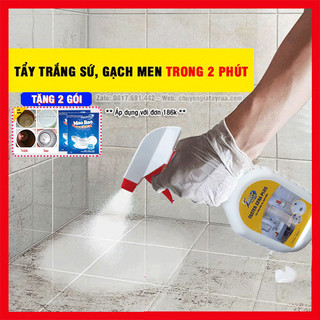(XỊT LÀ SẠCH) Combo Xịt Tẩy Trắng Bồn Sứ, Tẩy Trắng Gạch Nhà Vệ Sinh Ố Vàng, Xỉn Màu Faster Cera