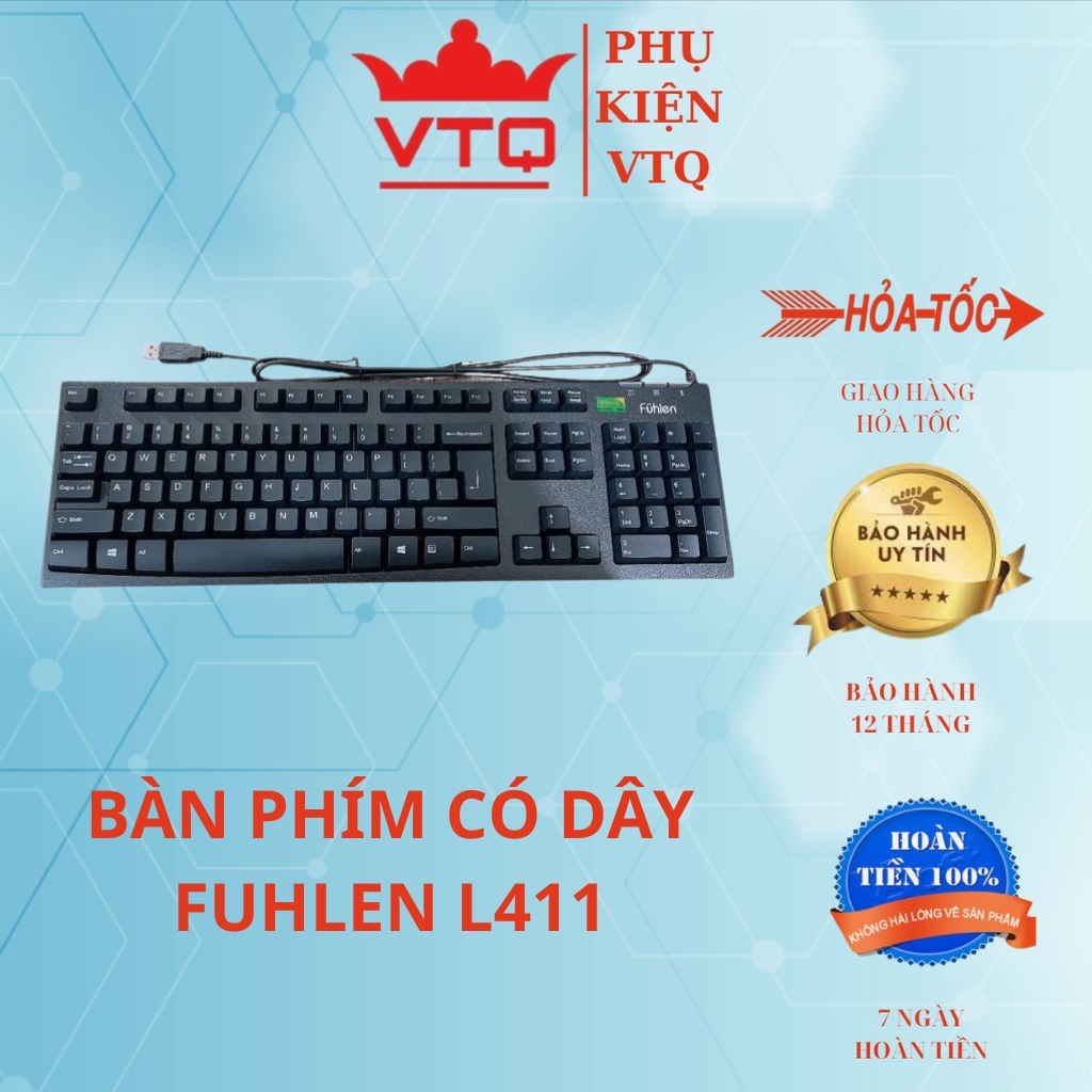 Bàn phím có dây Fulhen L411-chuột L102 hàng chính hãng. bảo hành 24 tháng
