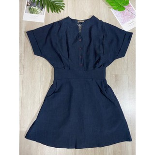 Đầm nữ kiểu cánh dơi màu xanh 2hand