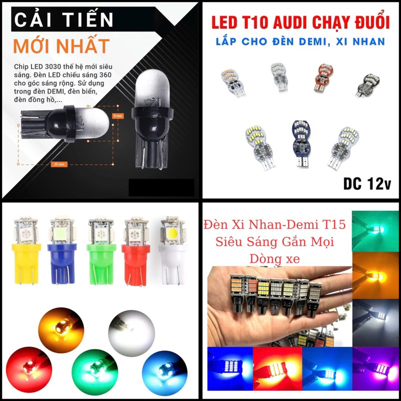 Đèn led t10 t15 chạy đuổi audi xi nhan wave, dream, sirius, winner, exciter, vision, ab