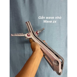Combo pát gác chân tặng gác chân nhôm take kèm chốt xỏ inox, long đền gắn cho xe wave dài