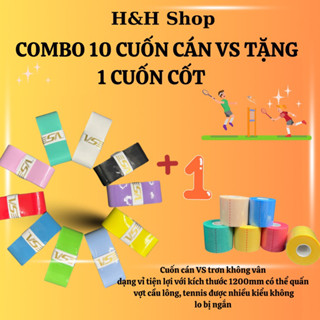 combo 10 quấn cán vs tặng 1 quấn cốt  7x10 quấn vs dạng vỉ không vân chiều dài 1m2 quấn vợt cầu lông ,tennis,pickleball