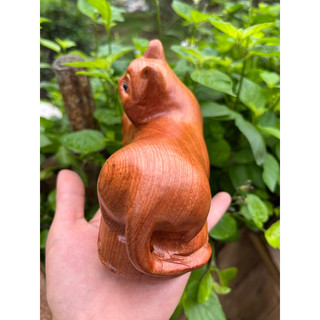 [GIA RE] Tượng con mèo gỗ hương