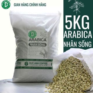 Bao 5kg nhân sống Arabica Cầu Đà Lạt chọn lọc kỹ trái chín, phù hợp rang tại nhà thưởng thức, cà phê Đức Anh
