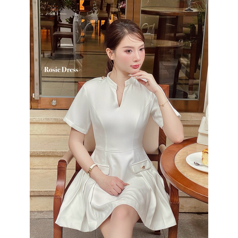 Ma Jolie - Váy liền cổ tàu chân xếp ly Rosie Dress
