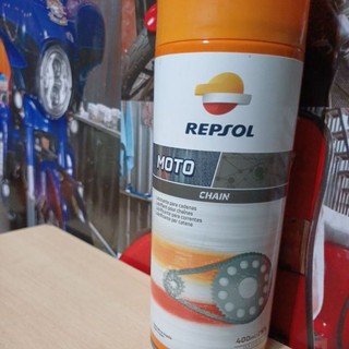Chai dưỡng sên Repsol 400ml, chai bôi trơn bảo dưỡng sên xích repsol 400ml giá tốt