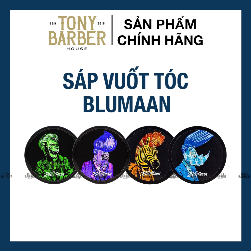 [Full Line] Sáp vuốt tóc BluMaan (Tê Giác - Ngựa Vằn - Sư Tử - Khỉ Đột) 74ml - 109ml