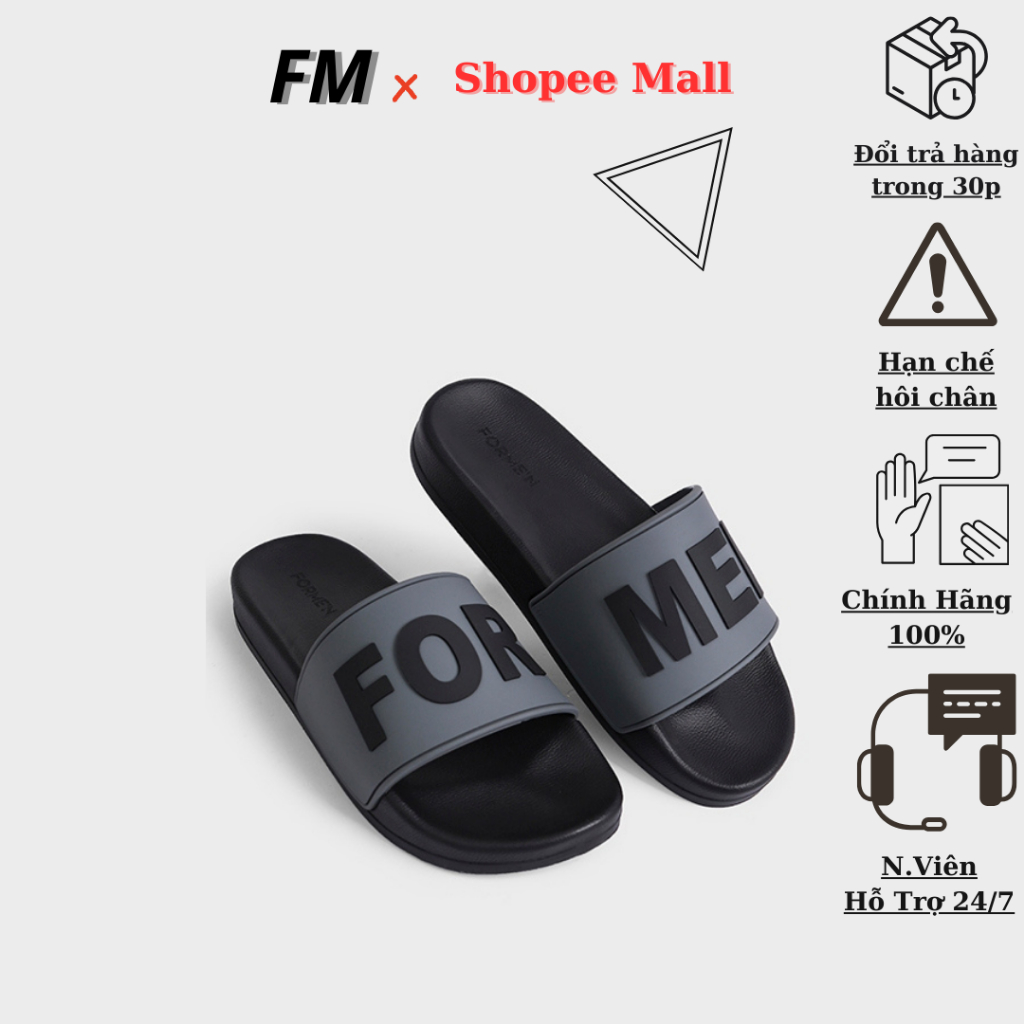 Dép quai ngang nam boy phố - quai cao su non đế nhám chữ Formen to nổi trên quai thương hiệu FM