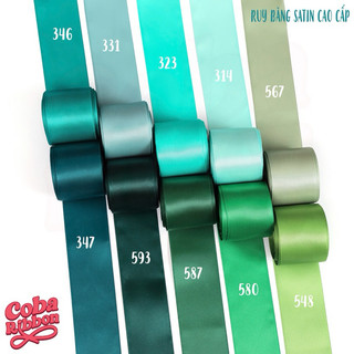 Ruy băng satin cao cấp 2 mặt mịn mướt (Màu Xanh lá) - Set 5 mét