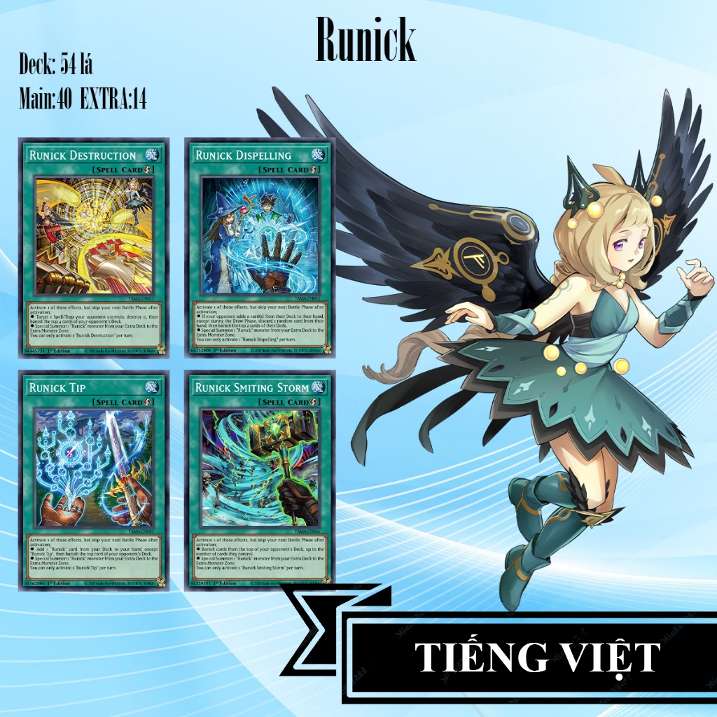 [TIẾNG VIỆT] Bài YuGiOh - Bộ 54 lá bài Runick - Runick Deck - Card Game VN Giá Rẻ