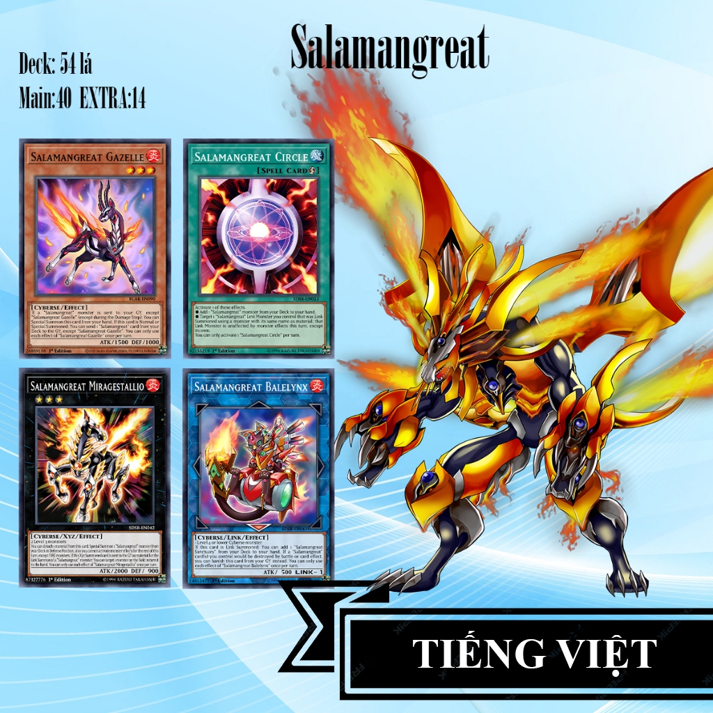 [TIẾNG VIỆT] Bài YuGiOh - Bộ 54 lá bài Salamangreat - Salamangreat  Deck - Card Game VN Giá Rẻ