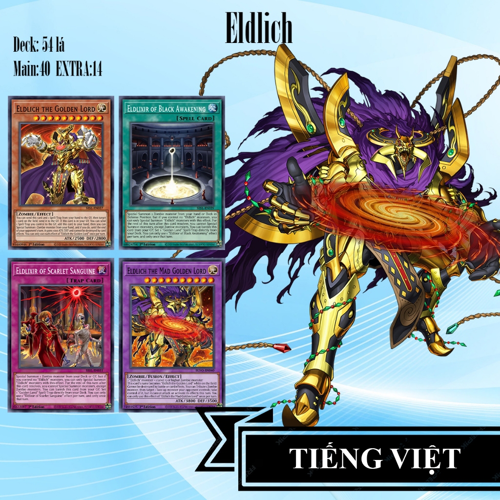 [TIẾNG VIỆT] Bài YuGiOh - Bộ 54 lá bài Eldlich - Eldlich Deck - Card Game VN Giá Rẻ