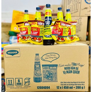 (TẶNG GÓI HẠT NÊM MAGGI NẤM HƯƠNG 200G) Nước mắm táo (cốt táo cô đặc) dùng được cả chay và mặn Maggi chai (450ml)