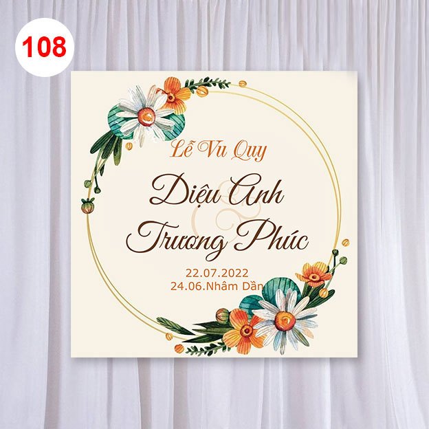 MS 108 - Bảng Gia Tiên, Backdrop trang trí đám cưới