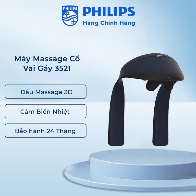 Máy Massage Cổ Vai Gáy PHILIPS 3521[Bảo Hành 24T] Đầu massage 3D Mô Phỏng Các Đầu Ngón Tay