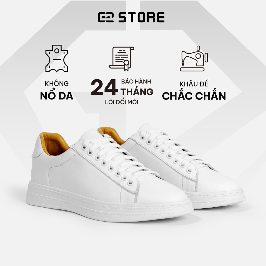 [ NEW ] [ Chính Hãng ] G2 STORE - Giày Thể Thao Sneaker Nam All White Da Bò Hera Chống Trơn Trượt